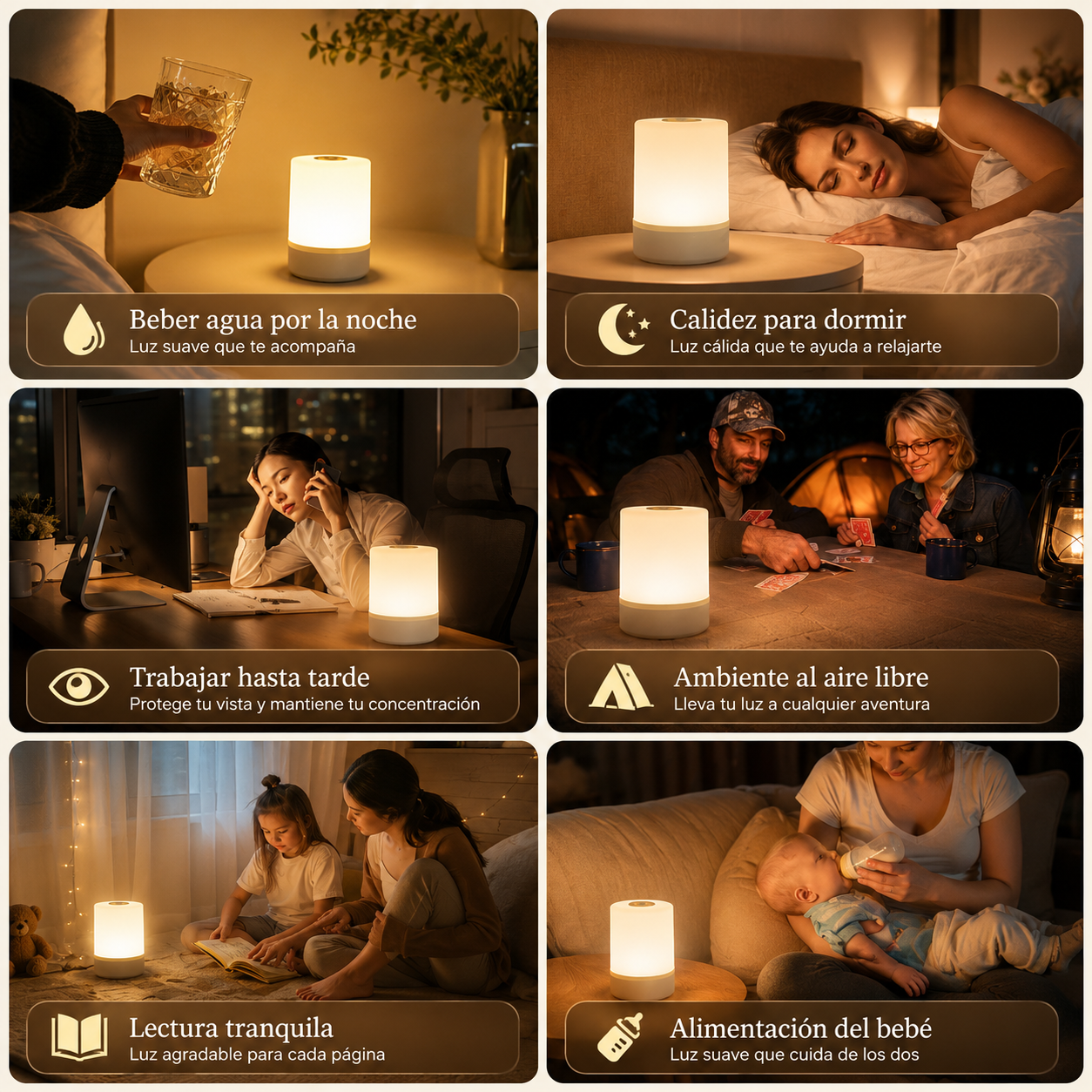 Lampara led regulable de noche