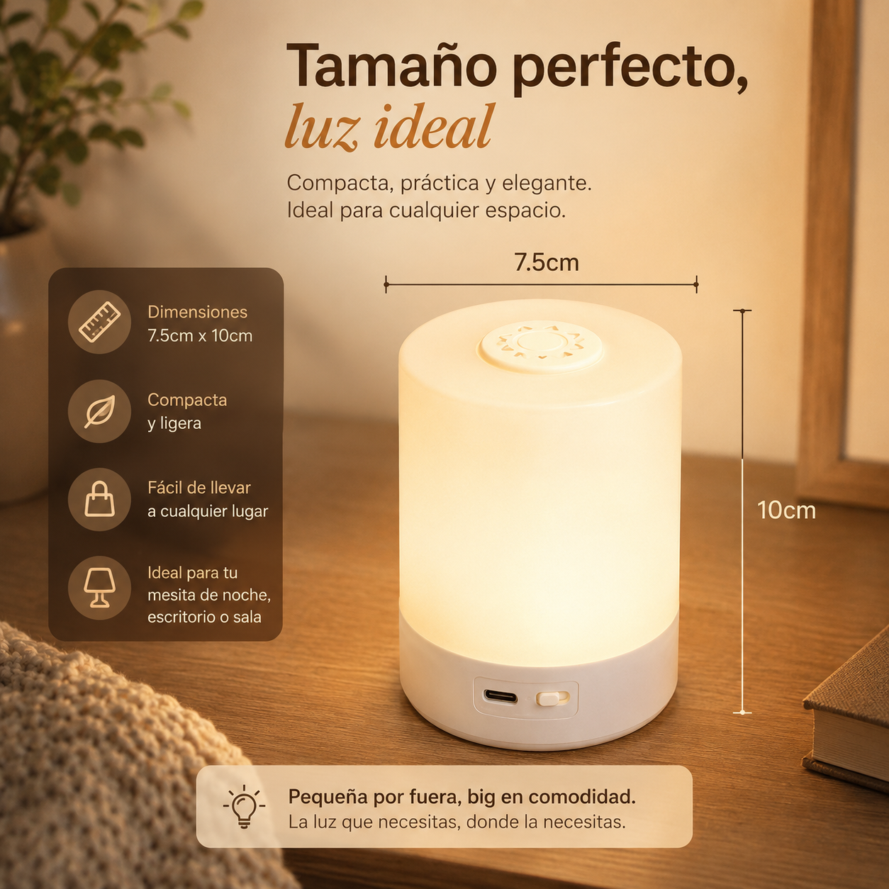 Lampara led regulable de noche